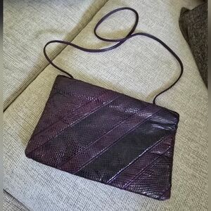 Romay vintage purple snakeskin clutch /shoulder bag